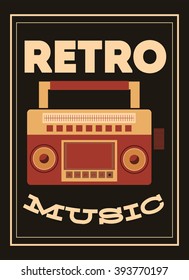 retro music, poster design, vector illustration