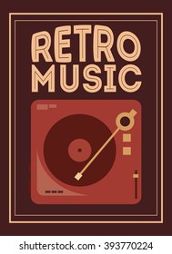 retro music, poster design, vector illustration