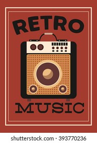 retro music, poster design, vector illustration