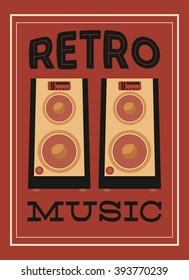 retro music, poster design, vector illustration