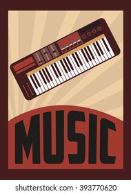 retro music, poster design, vector illustration