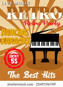 Retro Music Poster Piano Poster