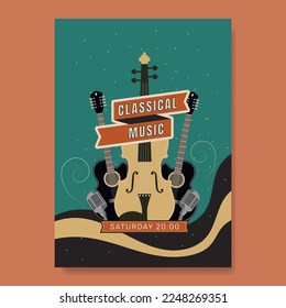 retro music poster template. - Vector.