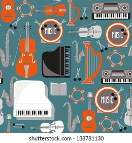 retro music seamless pattern