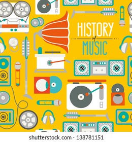 retro music seamless pattern