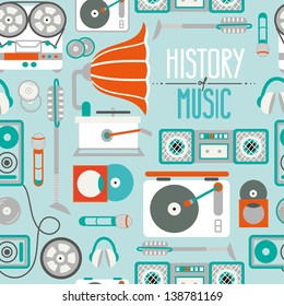 retro music seamless pattern