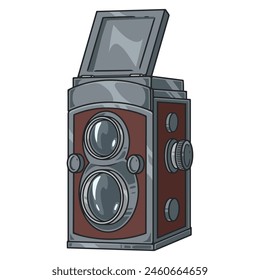 Retro music speaker colorful label with large subwoofer for playing loud audio tracks at discos and parties vector illustration