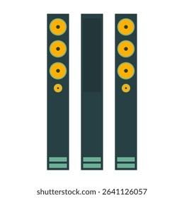 Retro music speaker pair icon. Flat Illustration Vector