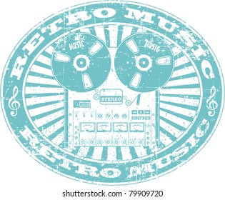 Retro music stamp