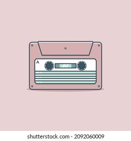 Retro music tape cartoon style icon illustration. Music icon concept isolated vector. cartoon style.