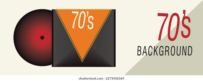 Retro music Vector illustration in retro style. The vinyl record background, Vector emblem. 