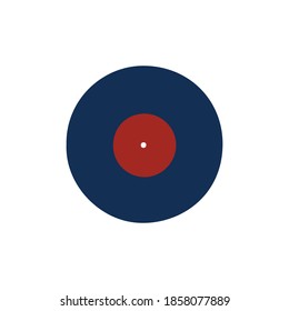 Retro music vinyl melody disc isolated on white background. Retro classic albom record. Circle melody audio acoustic play. 