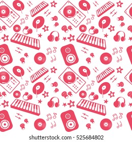 Retro music vinyl seamless pattern vector 