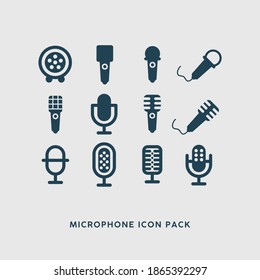 retro musical microphone icon pack 