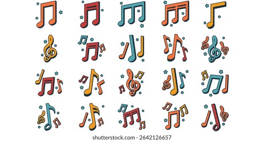 Retro Musical Note Colorful Colletion