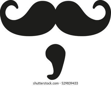 Retro mustache with chin beard