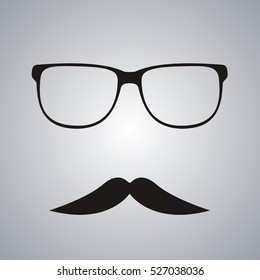 Retro mustache and glasses symbol. Vector illustration