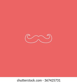 Retro mustache icon. Flat illustration.