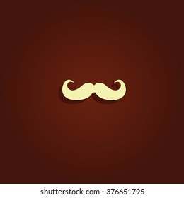 Retro mustache icon. Flat illustration.