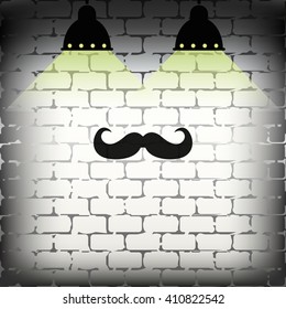 Retro mustache icon. Flat illustration.