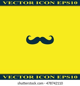 Retro mustache icon. Flat illustration.