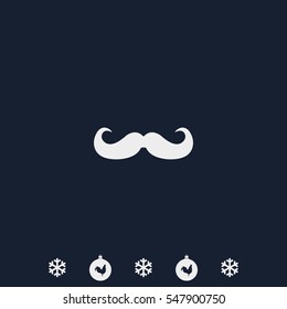 Retro mustache icon. Flat illustration.