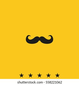 Retro mustache icon. Flat illustration.