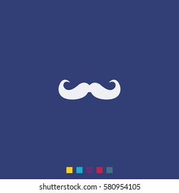 Retro mustache icon. Flat illustration.