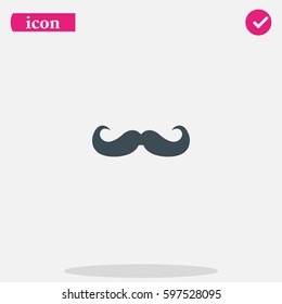 Retro mustache icon. Flat illustration.