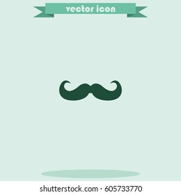 Retro mustache icon. Flat illustration.