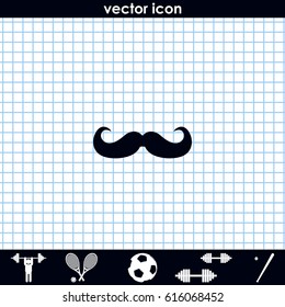 Retro mustache icon. Flat illustration.