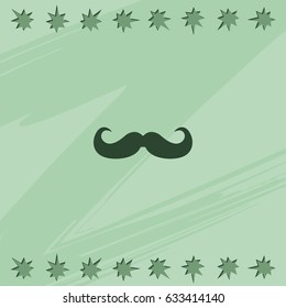 Retro mustache icon. Flat illustration.