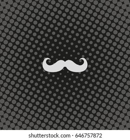Retro mustache icon. Flat illustration.