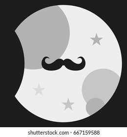 Retro mustache icon. Flat illustration.