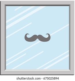 Retro mustache icon. Flat illustration.