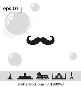 Retro mustache icon. Flat illustration.
