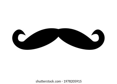 Retro mustache icon on white isolated background, vector illustration.