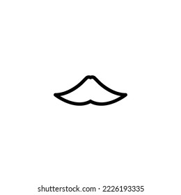 Retro Mustache Icon. Simple Style Man Hair Salon Big Sale Poster Background Symbol. Man Hair Salon Brand Logo Design Element. T-shirt Printing. Vector For Sticker.