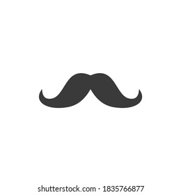 Retro Mustache Icon Vector Isolated Black and White Design Graphic