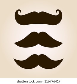 Retro mustache illustration set