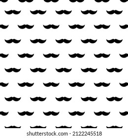 Retro mustache seamless pattern. Hipster seamless pattern with black mustache for wallpaper design. Vector 10 EPS.