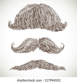 Retro mustache set