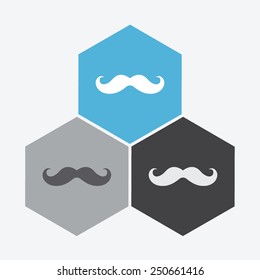 Retro mustache vector icon.