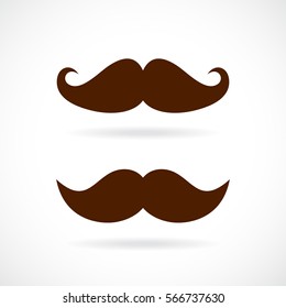 Retro mustache vector icon set illustration isolated on white background. Moustaches vector icons.