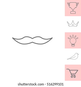 Retro mustache vector line icon