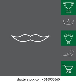 Retro mustache vector line icon