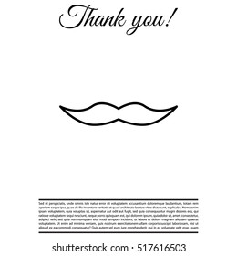Retro mustache vector line icon
