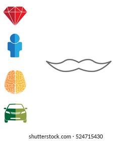 Retro mustache vector line icon