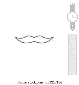 Retro mustache vector line icon