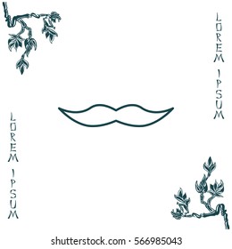 Retro mustache vector line icon